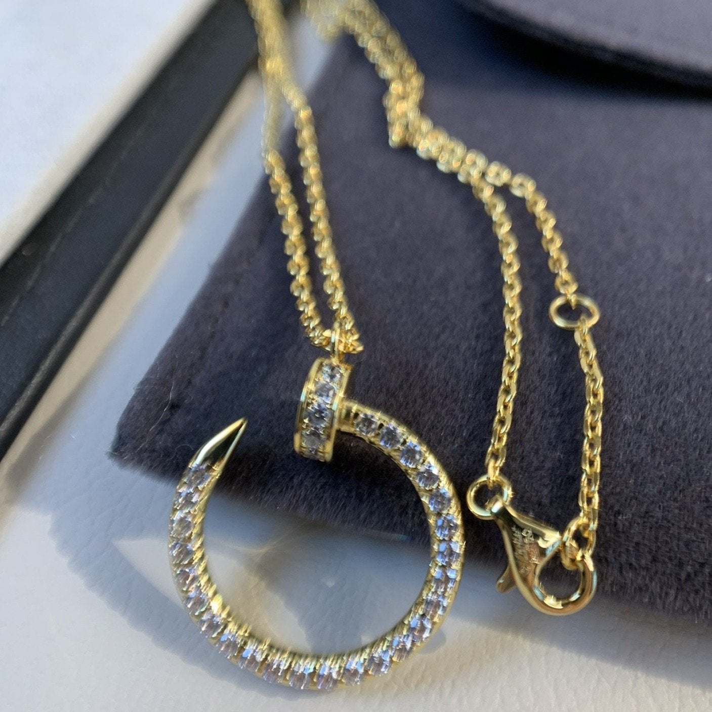 [LUXE]JUSTE NECKLACE GOLD DIAMONDS