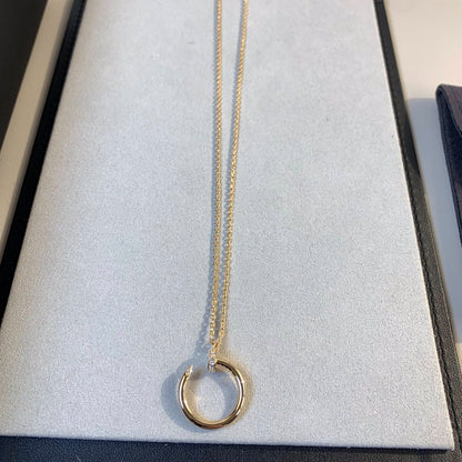 [LUXE]JUSTE NECKLACE PINK GOLD