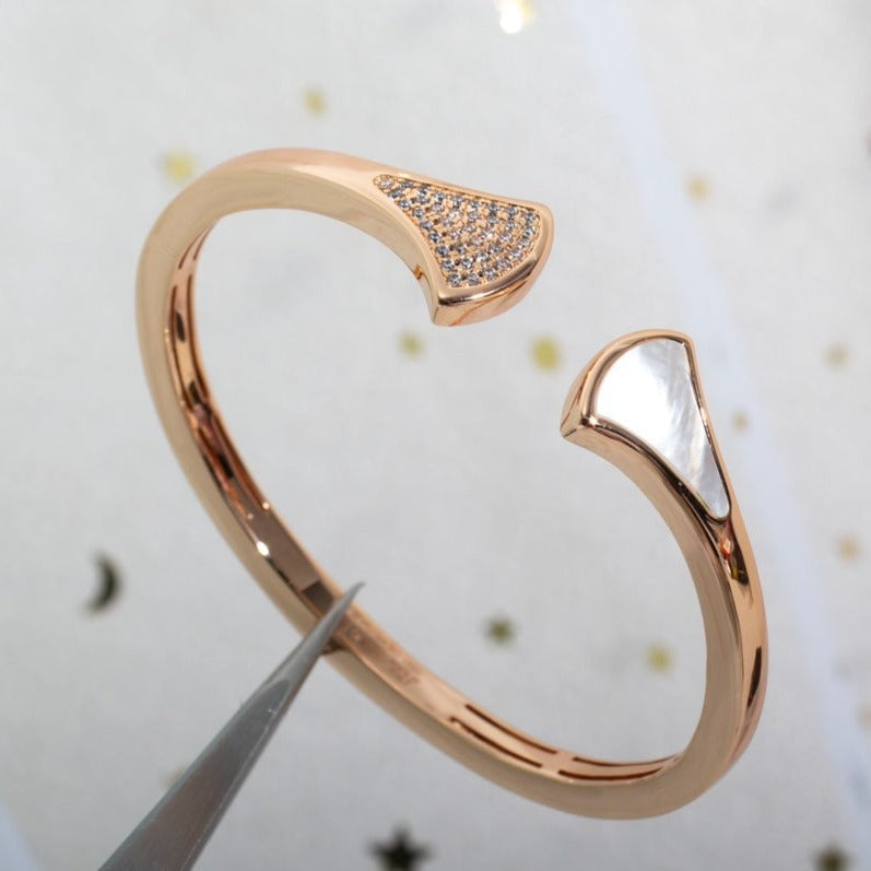 [LUXE]DREAM BRACELET OPEN PINK GOLD MOP DIAMOND