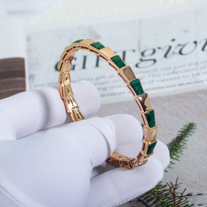 [LUXE]SERPENTI BRACELET PINK GOLD MALACHITE