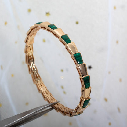 [LUXE]SERPENTI BRACELET PINK GOLD MALACHITE