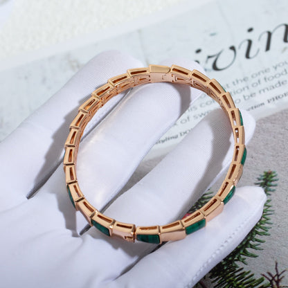 [LUXE]SERPENTI BRACELET PINK GOLD MALACHITE