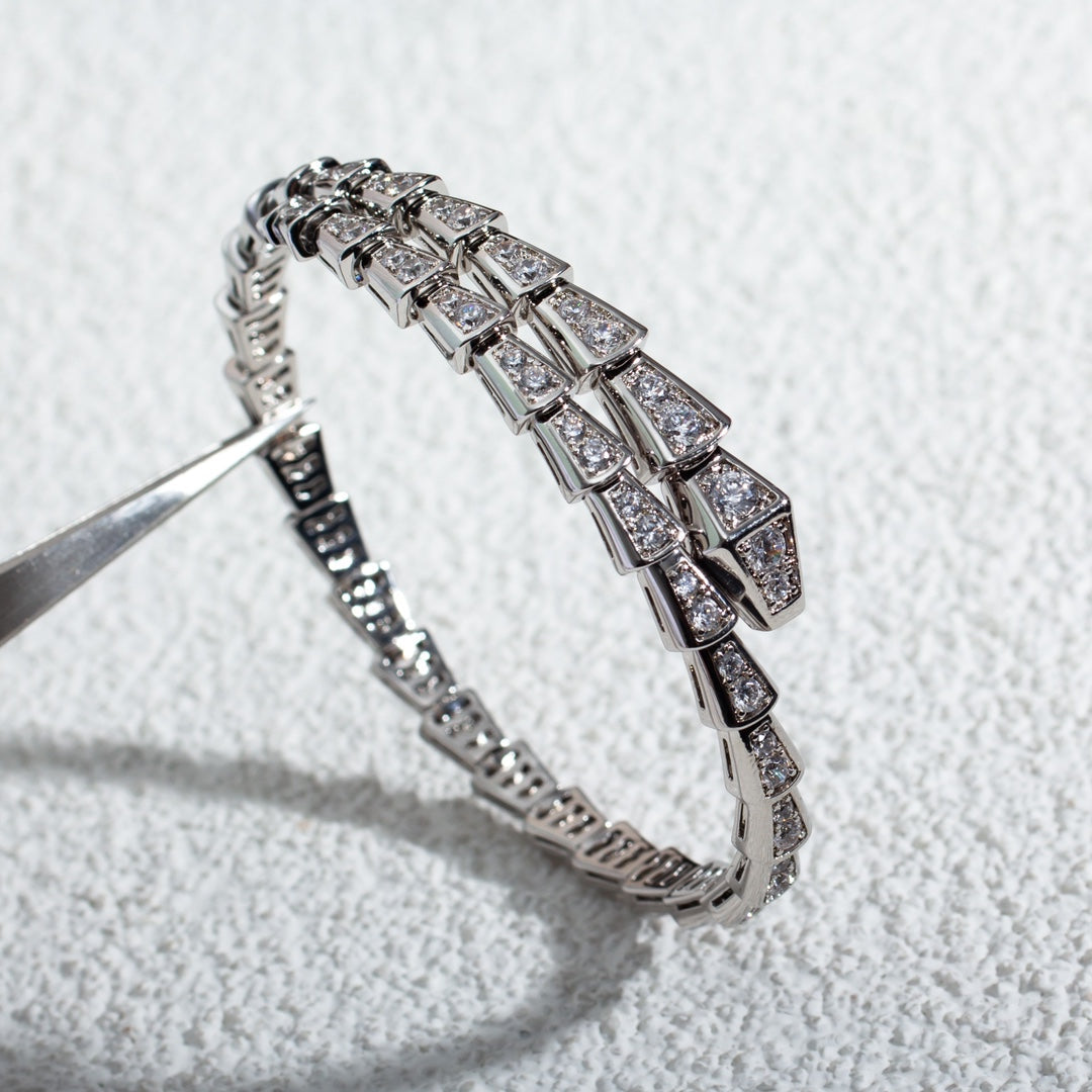 [LUXE]SERPENTI BRACELET 6MM SILVER DIAMOND