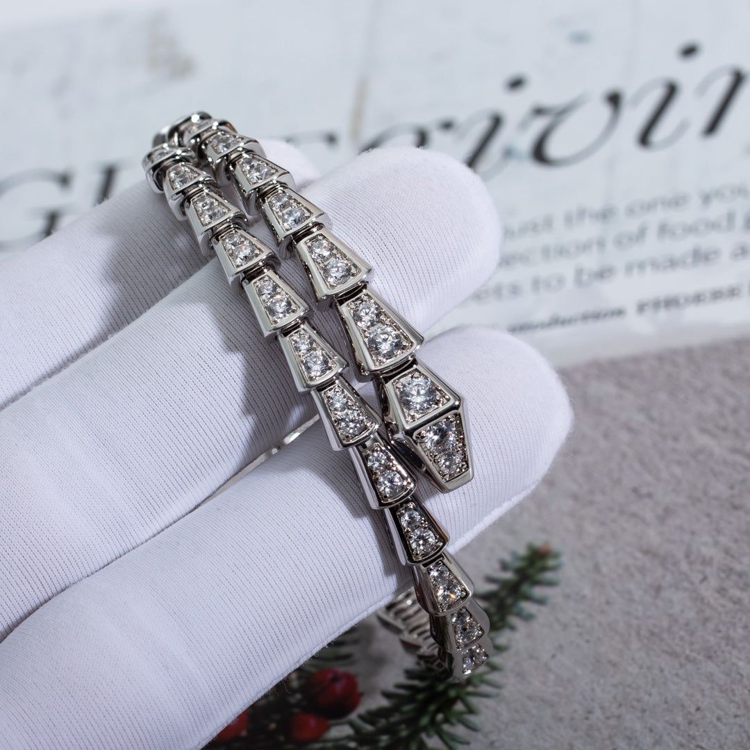 [LUXE]SERPENTI BRACELET 6MM SILVER DIAMOND