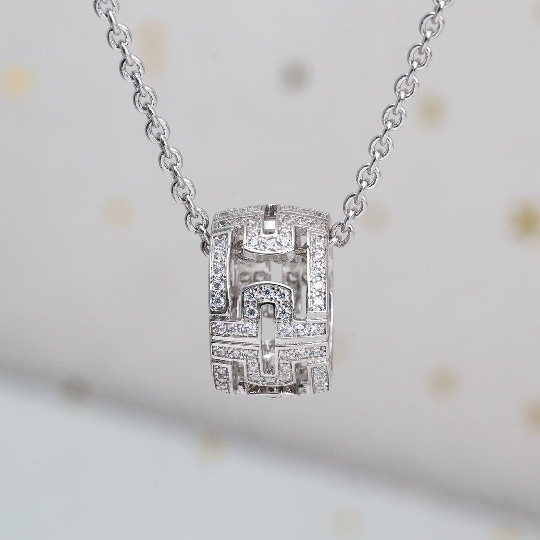 [LUXE]PARENTESI NECKLACE SILVER DIAMOND