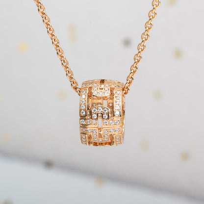 [LUXE]PARENTESI NECKLACE PINK GOLD DIAMOND