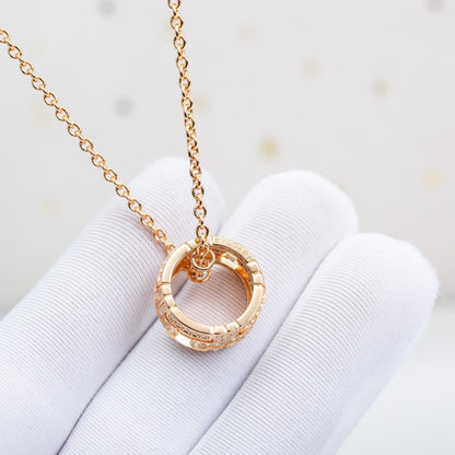 [LUXE]PARENTESI NECKLACE PINK GOLD DIAMOND