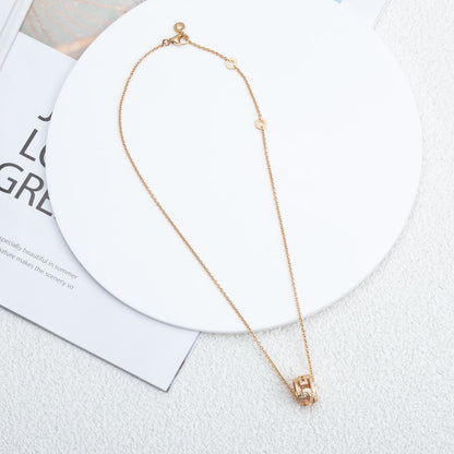 [LUXE]PARENTESI NECKLACE PINK GOLD DIAMOND