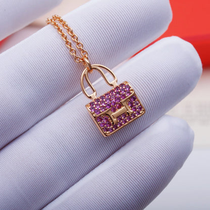 [LUXE]CONSTANCE PEDANT PURPLE DIAMOND NECKLACE