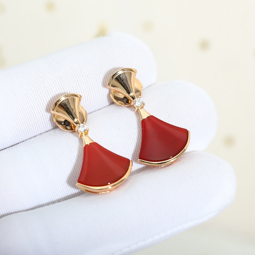 [LUXE]DREAM Carnelian PINK GOLD EARRINGS