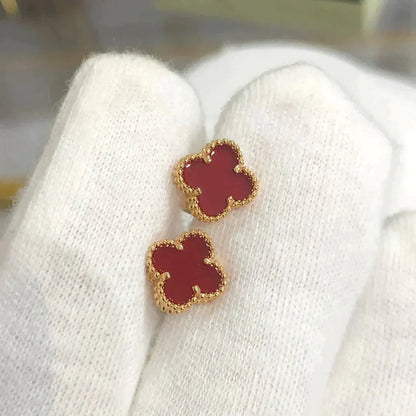 [LUXE] CLOVER MINI 9.5MM CARNELIAN EARRINGS