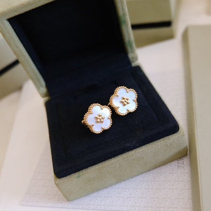 [LUXE] LUCKY PINK GOLD WHITE MOP EARRINGS