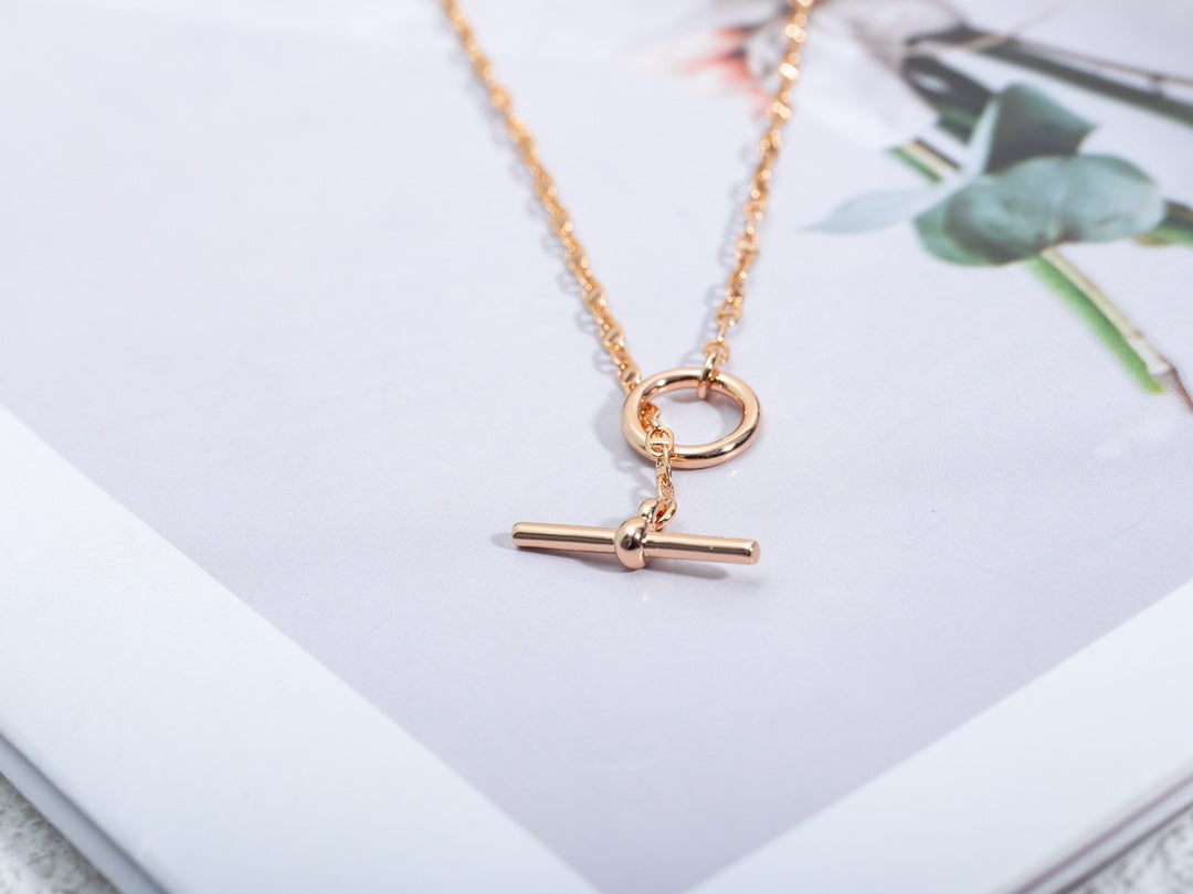 [LUXE]ECHAPPEE NECKLACE PINK GOLD