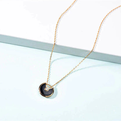 [LUXE]AMULETTE GOLD CARNELIAN ONYX NECKLACE