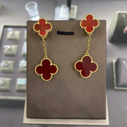 [LUXE] CLOVER 2 MOTIFS  EARRINGS (MULTIPLE CHOICESC