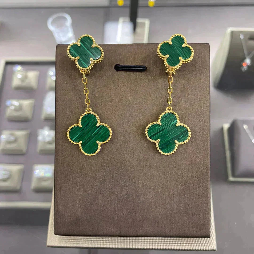 [LUXE] CLOVER 2 MOTIFS  EARRINGS (MULTIPLE CHOICESC