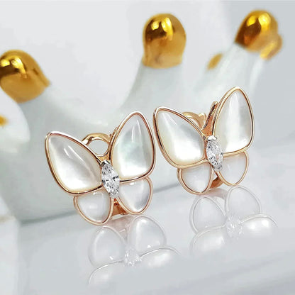 [LUXE] BUTTERFLY MOP DIAMOND EARRINGS