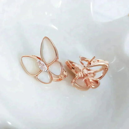 [LUXE] BUTTERFLY MOP DIAMOND EARRINGS