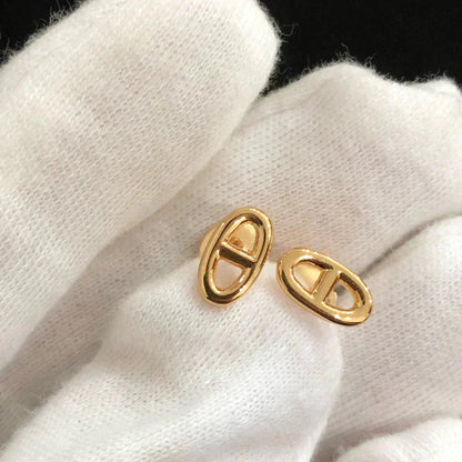 [LUXE]CHAINE SMALL EARRINGS GOLD AND SILVER