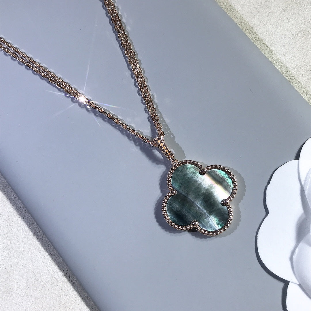 [LUXE] CLOVER 25MM GOLD DARK MOP BIG CLOVER NECKLACE