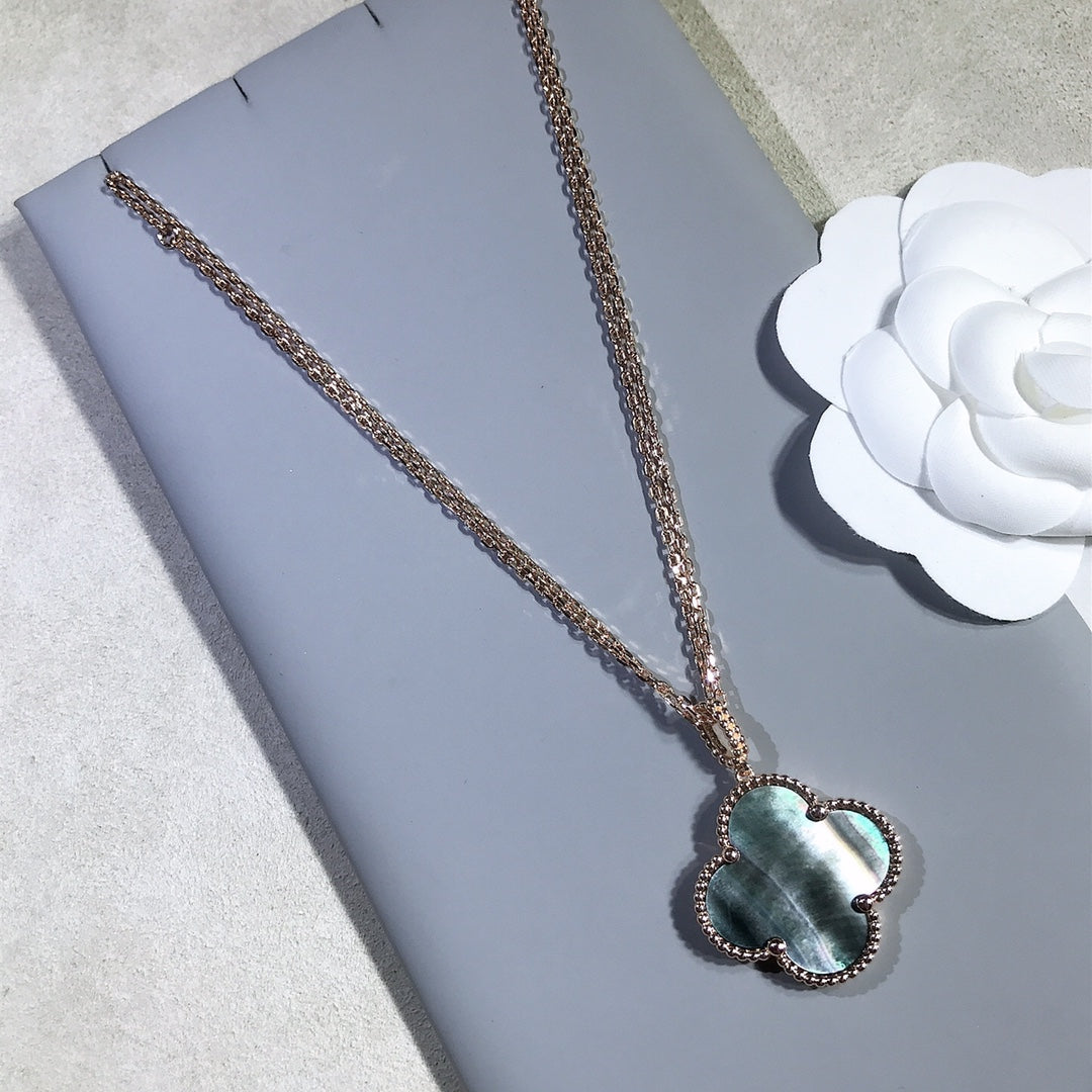 [LUXE] CLOVER 25MM GOLD DARK MOP BIG CLOVER NECKLACE