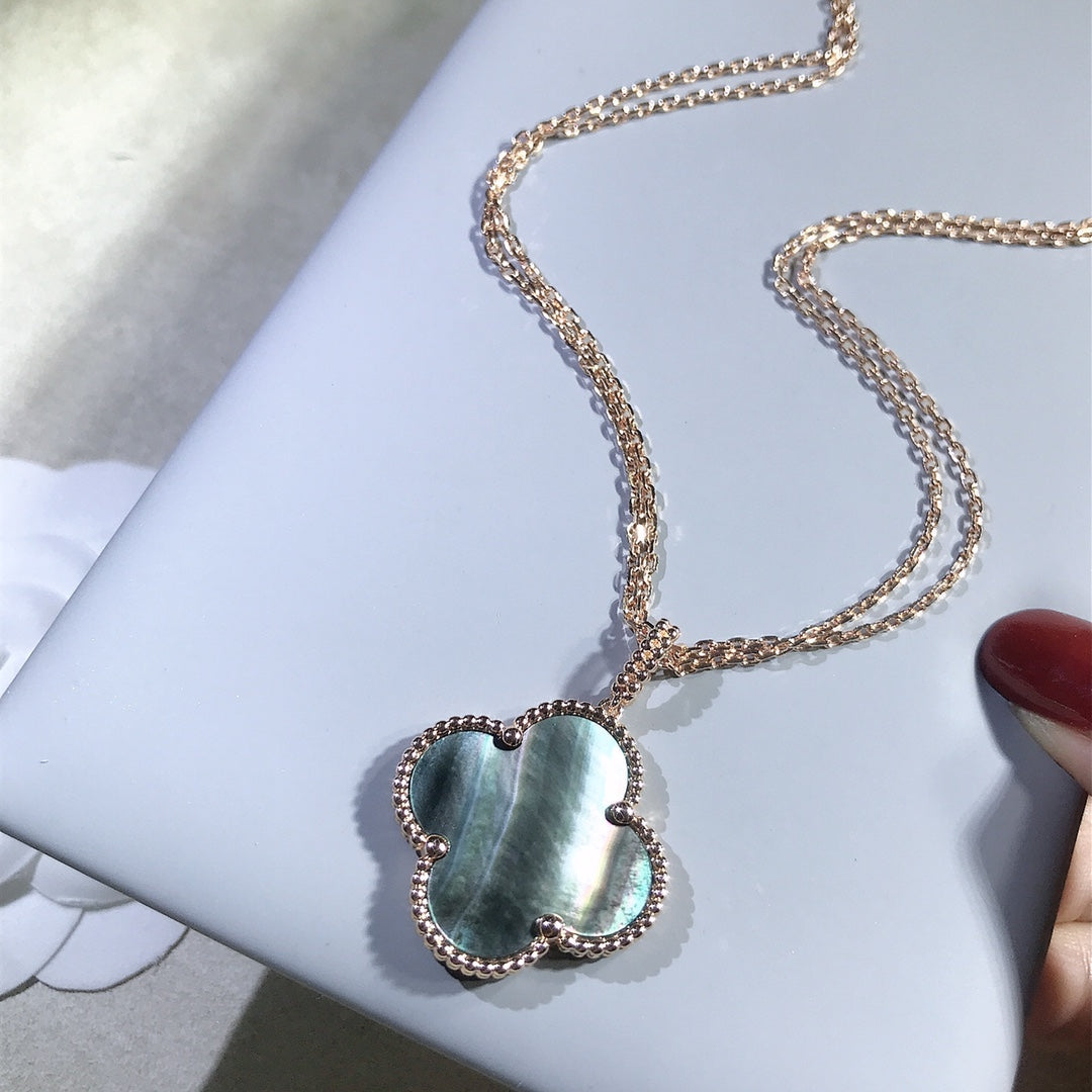 [LUXE] CLOVER 25MM GOLD DARK MOP BIG CLOVER NECKLACE