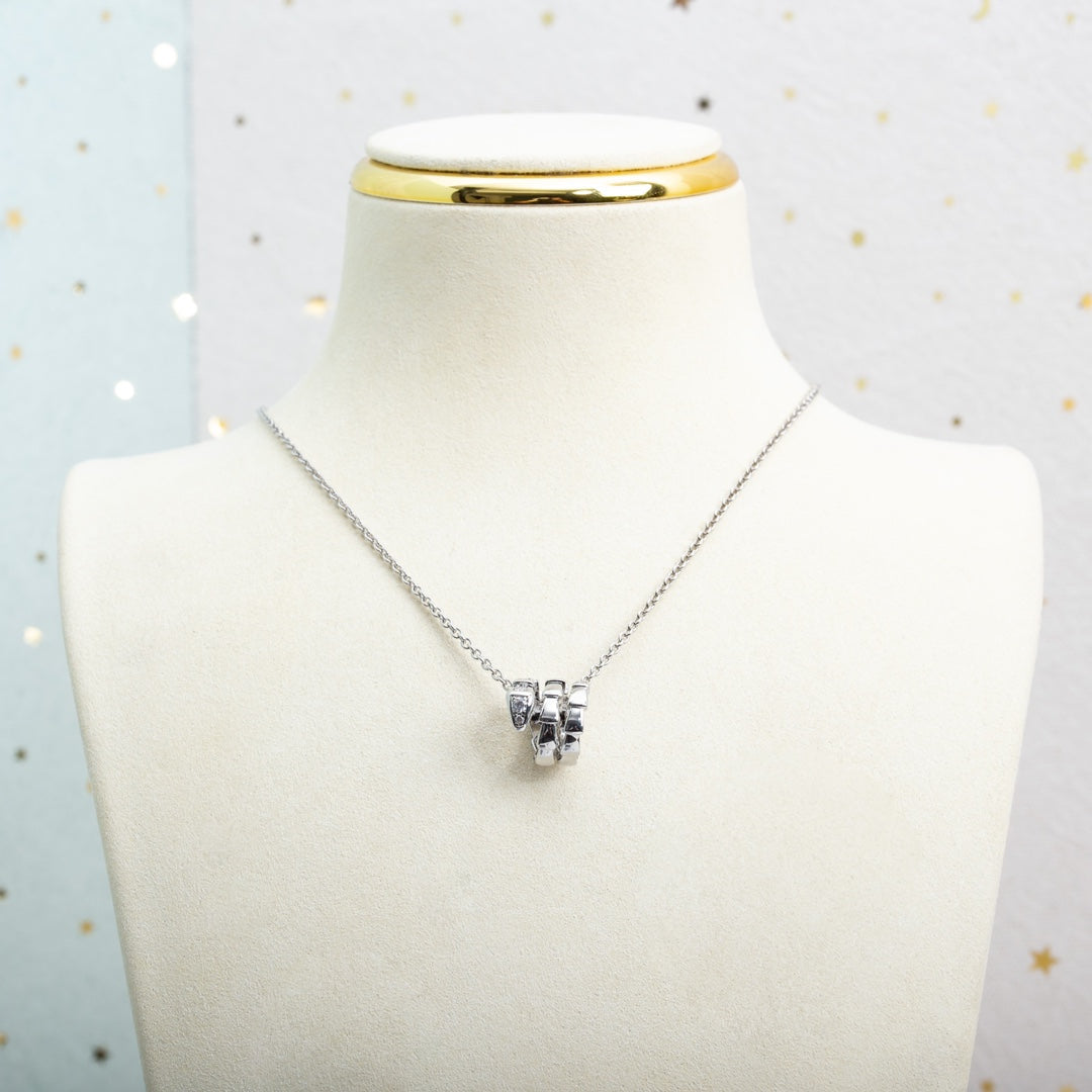 [LUXE]SERPENTI SILVER NECKLACE DIAMOND