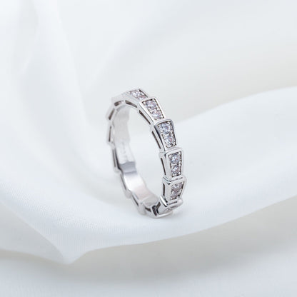 [LUXE]SERPENTI RING SILVER DIAMOND PAVED 3MM