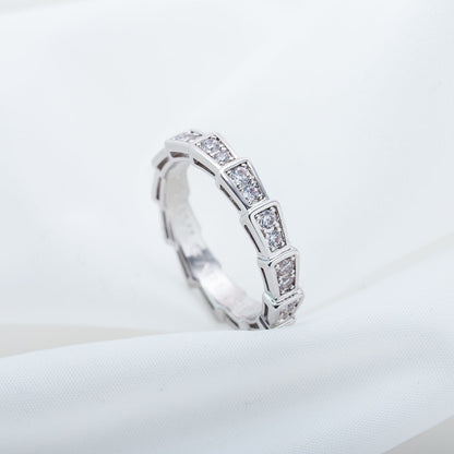 [LUXE]SERPENTI RING SILVER DIAMOND PAVED 3MM