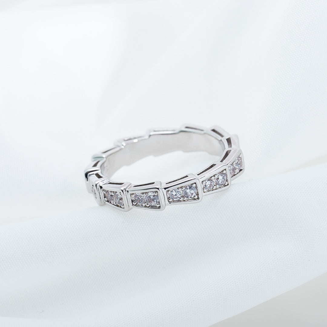 [LUXE]SERPENTI RING SILVER DIAMOND PAVED 3MM