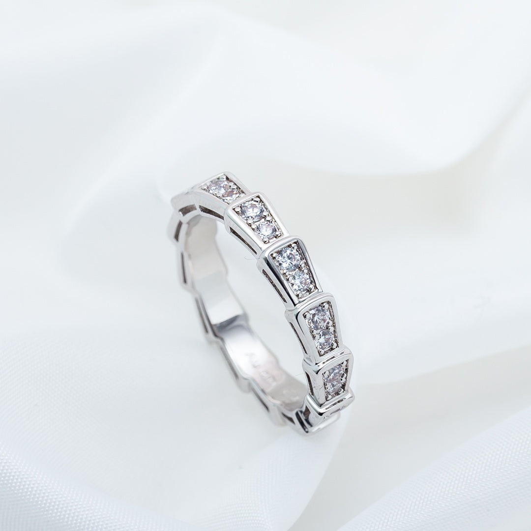 [LUXE]SERPENTI RING SILVER DIAMOND PAVED 3MM