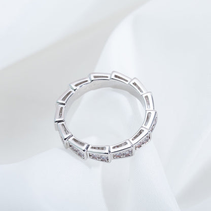 [LUXE]SERPENTI RING SILVER DIAMOND PAVED 3MM