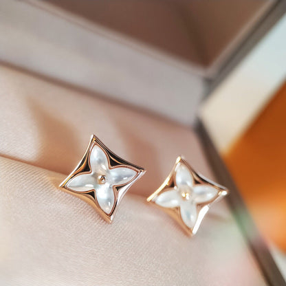 [LUXE]STAR MOP PINK GOLD EARRINGS