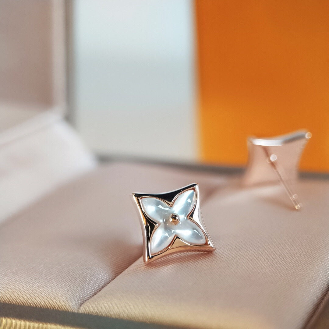 [LUXE]STAR MOP PINK GOLD EARRINGS