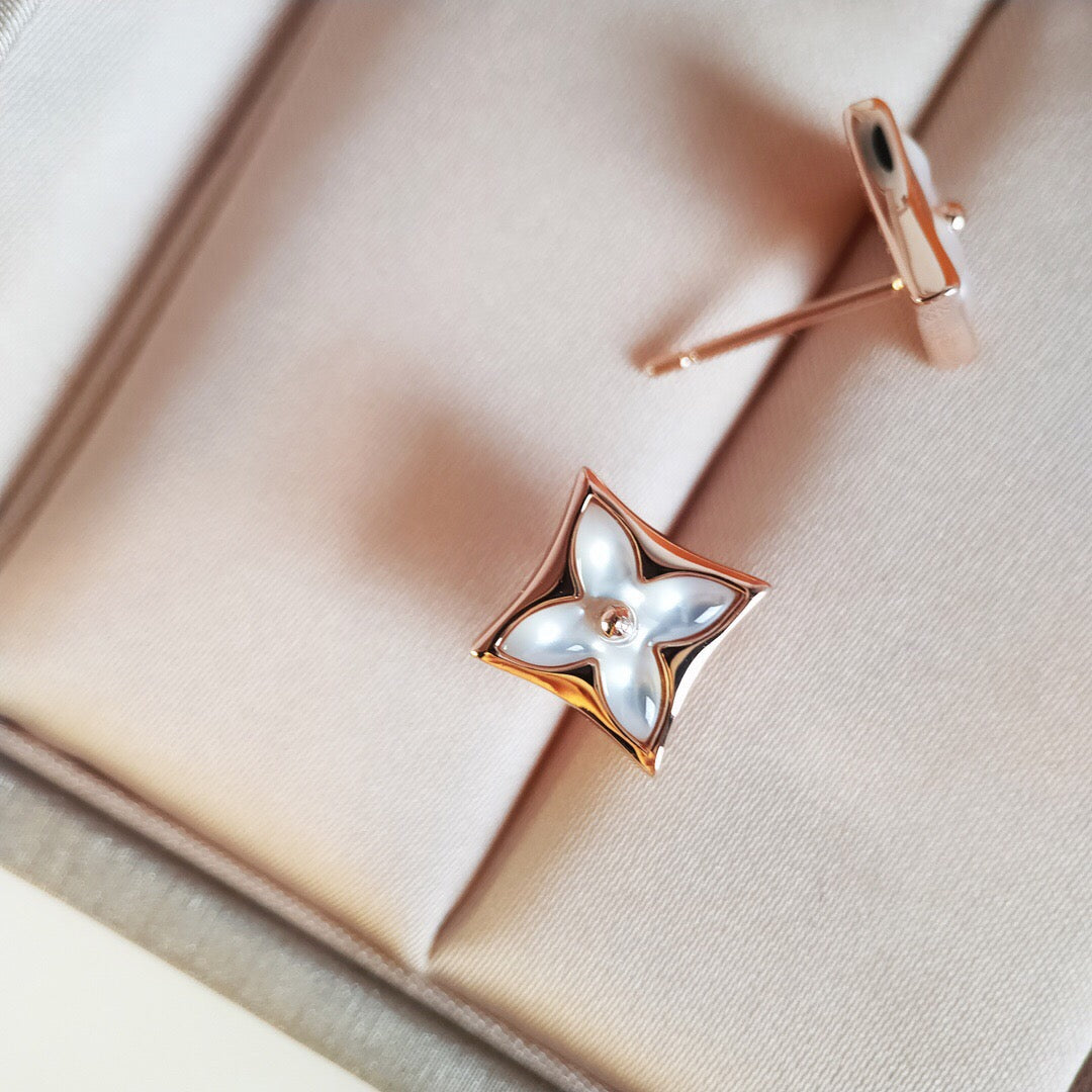 [LUXE]STAR MOP PINK GOLD EARRINGS