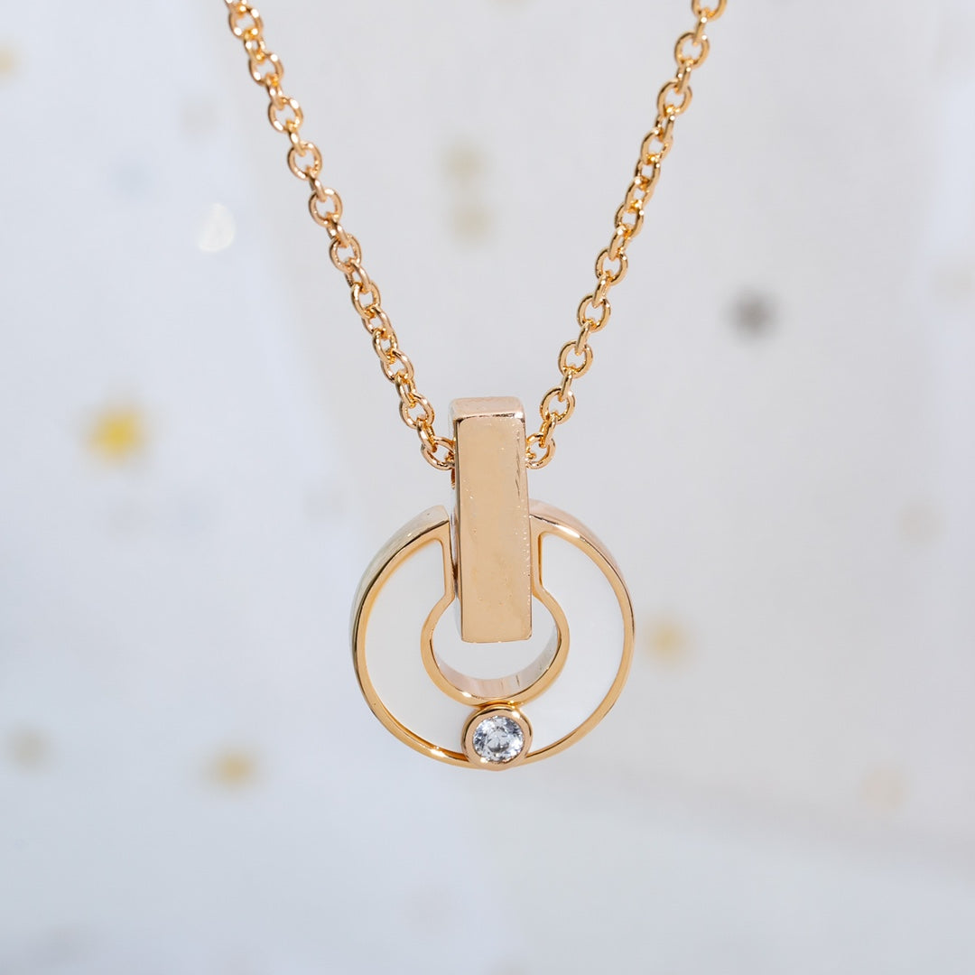 [LUXE]GARI NECKLACE PINK GOLD MOP