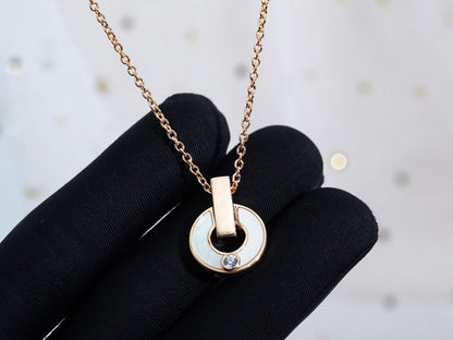 [LUXE]GARI NECKLACE PINK GOLD MOP