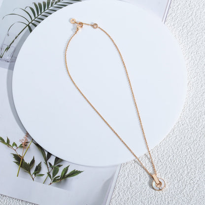 [LUXE]GARI NECKLACE PINK GOLD MOP