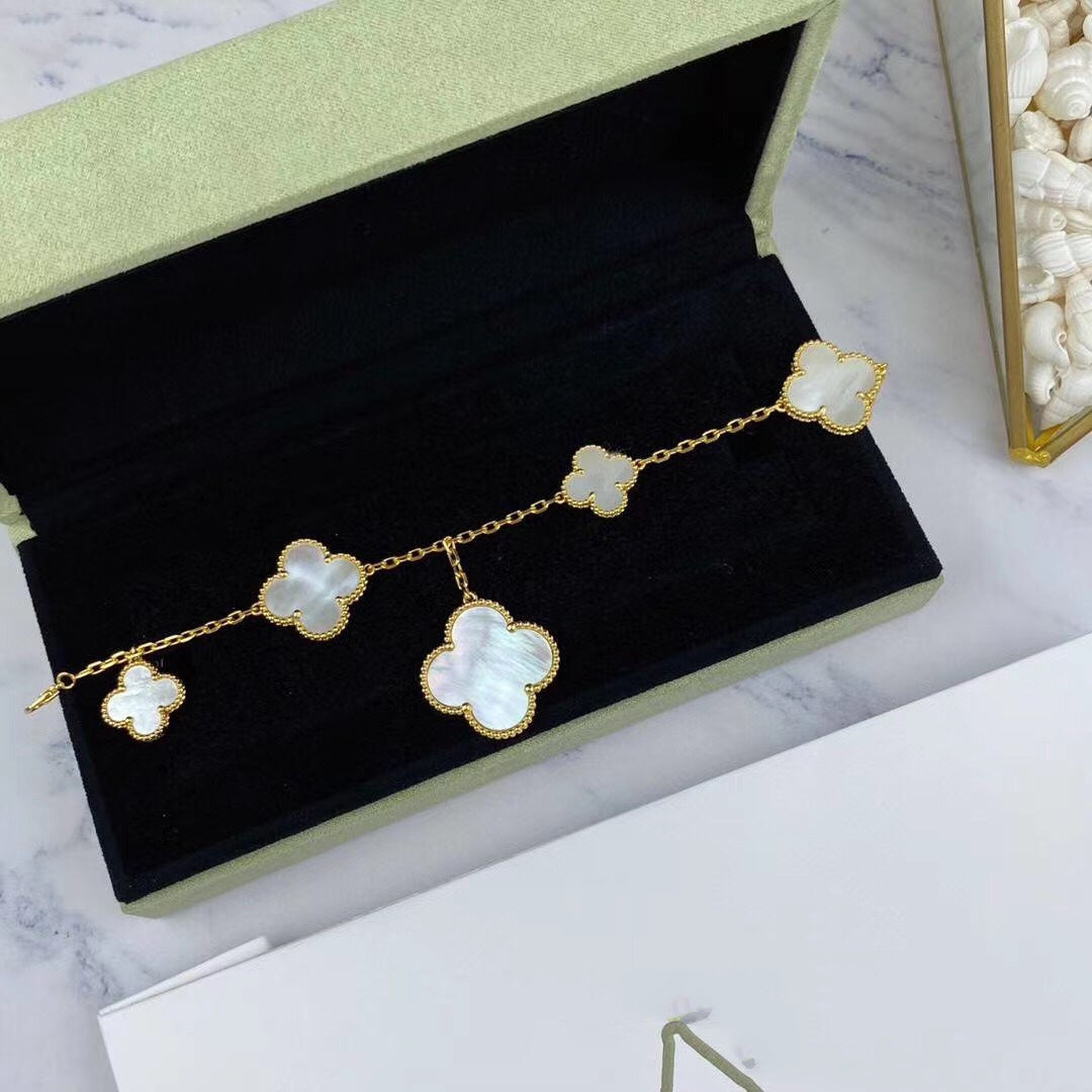 [LUXE] MAGIC CLOVER MOP GOLD BRACELET 5 MOTIFS