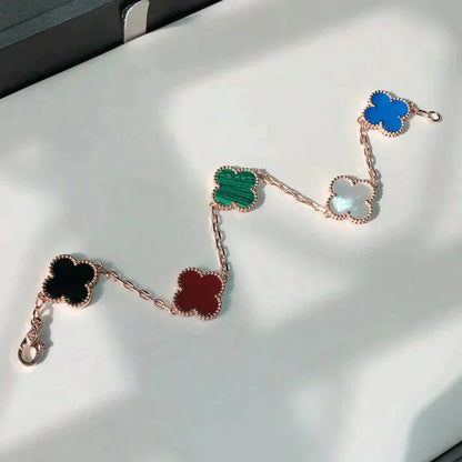 [LUXE] CLOVER 5 MOTIFS MULTICOLOR  BRACELET