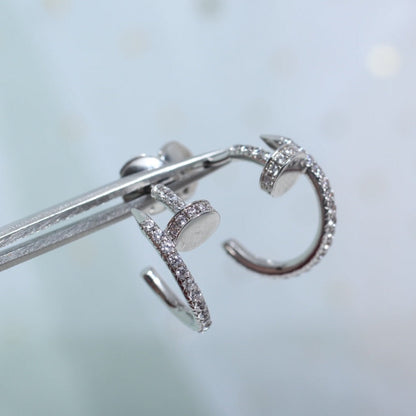 [LUXE]JUSTE EARRINGS 12.75MM SILVER DIAMOND