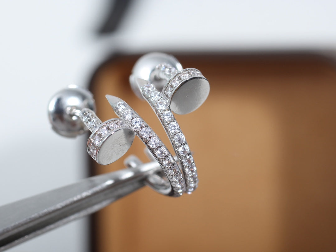 [LUXE]JUSTE EARRINGS 12.75MM SILVER DIAMOND