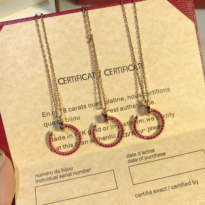 [LUXE]JUSTE NECKLACE GOLD RED DIAMONDS