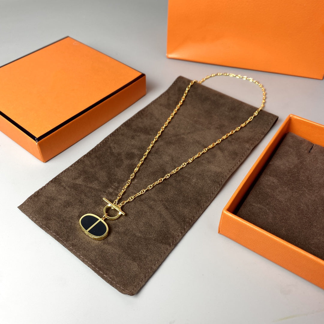 [LUXE]CHAINE VERSO BLACK CERAMIC NECKLACE