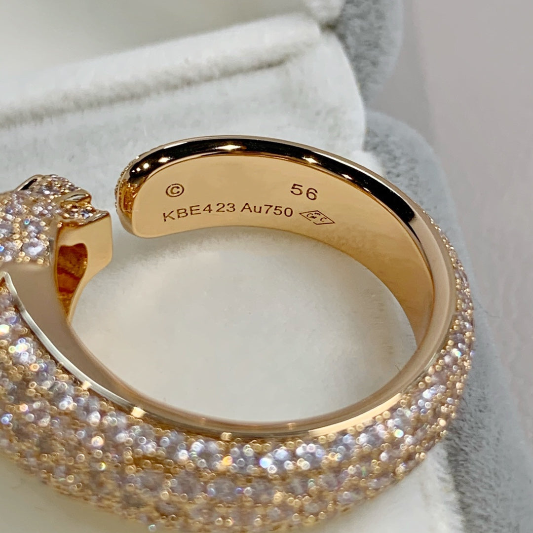 [LUXE]PANTHERE PINK GOLD DIAMOND RING