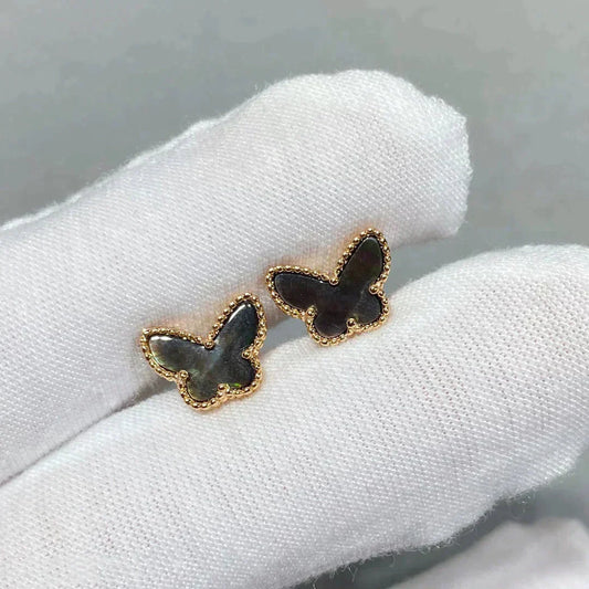 [LUXE] BUTTERFLY DARK MOP  EARRINGS