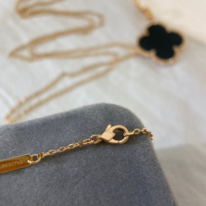 [LUXE] CLOVER 25MM NECKLACE GOLD ONYX