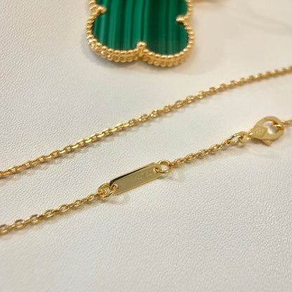 [LUXE] CLOVER 25MM MALACHITE GOLD NECKLACE