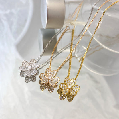 [LUXE] FLOWER DIAMOND NECKLACE