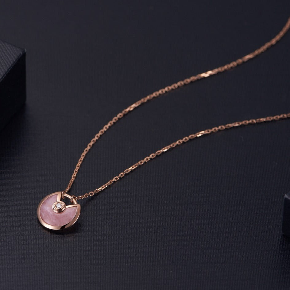 [LUXE]AMULETTE ROSE GOLD PINK MOP NECKLACE